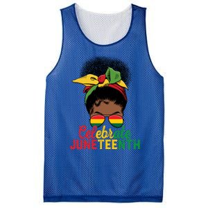 Messy Bun Celebrate Juneteenth Black Freedom Melanin Funny Gift Mesh Reversible Basketball Jersey Tank