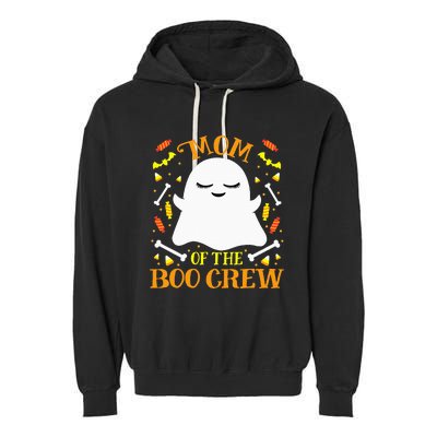 Mom Boo Crew Ghost Matching Family Set Mommy Halloween Garment-Dyed Fleece Hoodie