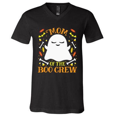 Mom Boo Crew Ghost Matching Family Set Mommy Halloween V-Neck T-Shirt