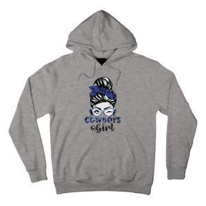 Messy Bun Cowboys Girl Sport Fan Tall Hoodie