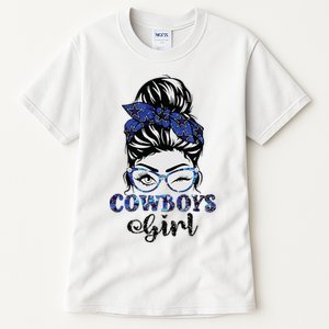 Messy Bun Cowboys Girl Sport Fan Tall T-Shirt