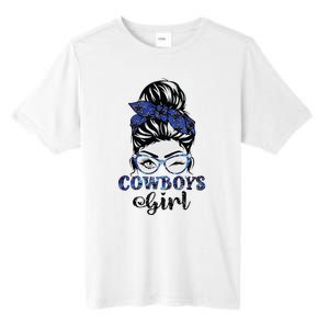 Messy Bun Cowboys Girl Sport Fan Tall Fusion ChromaSoft Performance T-Shirt