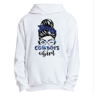 Messy Bun Cowboys Girl Sport Fan Urban Pullover Hoodie