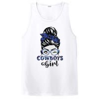 Messy Bun Cowboys Girl Sport Fan PosiCharge Competitor Tank