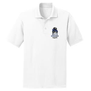 Messy Bun Cowboys Girl Sport Fan PosiCharge RacerMesh Polo