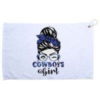 Messy Bun Cowboys Girl Sport Fan Grommeted Golf Towel