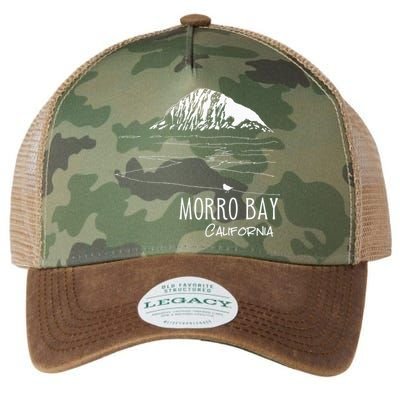 Morro Bay California Morro Rock Ca Drawing Souvenir Line Art Legacy Tie Dye Trucker Hat