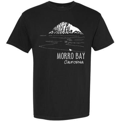 Morro Bay California Morro Rock Ca Drawing Souvenir Line Art Garment-Dyed Heavyweight T-Shirt