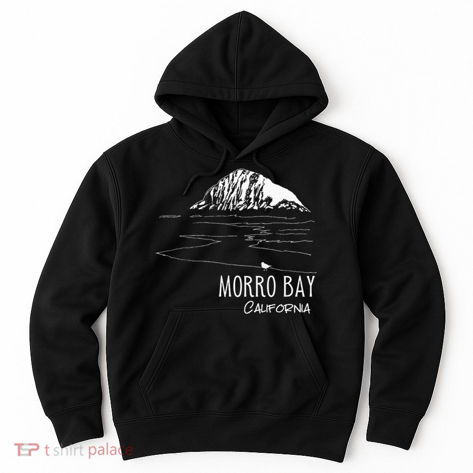 Morro Bay California Morro Rock Ca Drawing Souvenir Line Art Hoodie