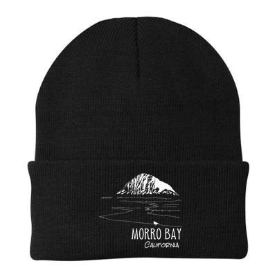 Morro Bay California Morro Rock Ca Drawing Souvenir Line Art Beanie