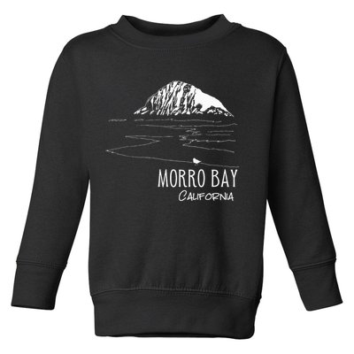 Morro Bay California Morro Rock Ca Drawing Souvenir Line Art Toddler Sweatshirt