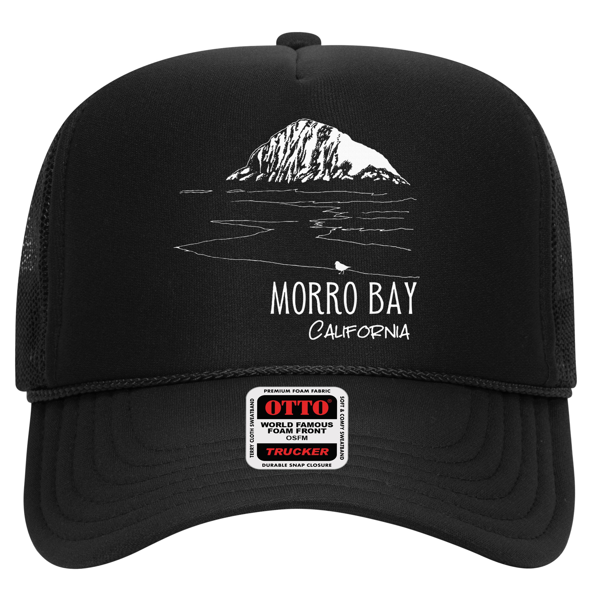 Morro Bay California Morro Rock Ca Drawing Souvenir Line Art Hat