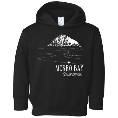 Morro Bay California Morro Rock Ca Drawing Souvenir Line Art Toddler Hoodie