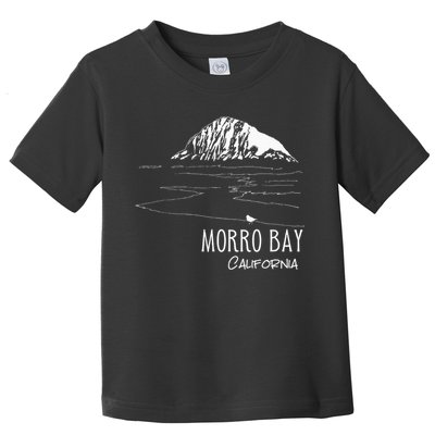 Morro Bay California Morro Rock Ca Drawing Souvenir Line Art Toddler T-Shirt