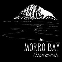 Morro Bay California Morro Rock Ca Drawing Souvenir Line Art Kids T-Shirt