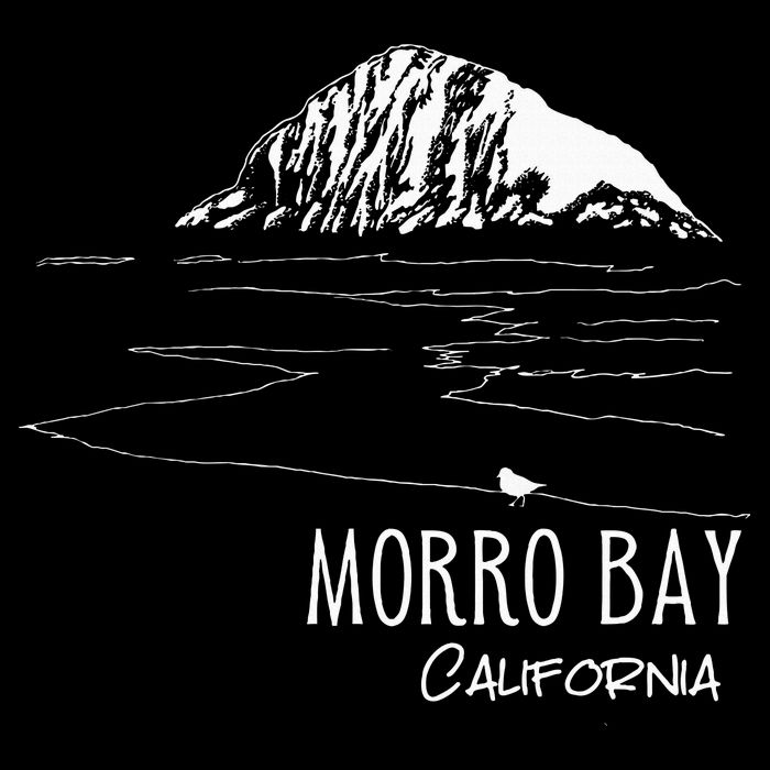 Morro Bay California Morro Rock Ca Drawing Souvenir Line Art Kids T-Shirt