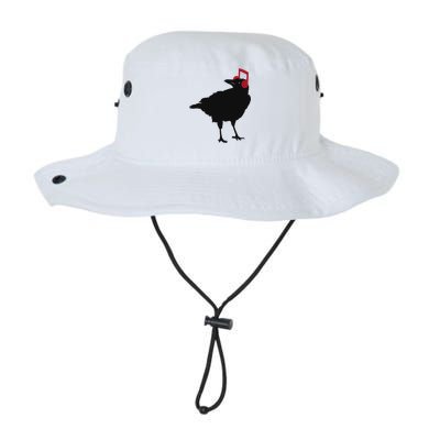 Music Bird Crow Musical Note A Black Crow A Red Headphone Legacy Cool Fit Booney Bucket Hat