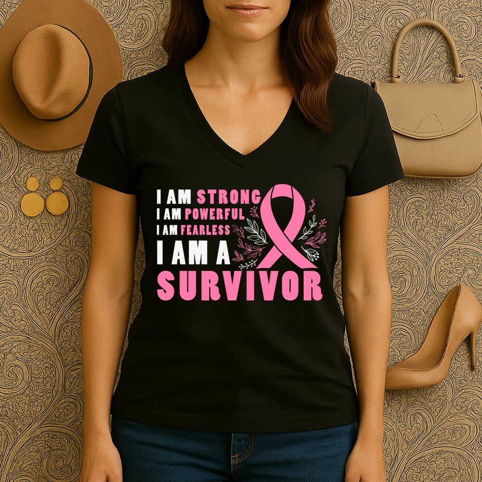 Motivational Breast Cancer Quotes Inspirational Cancer Quotes Cancer Awareness Women's V-Neck T-Shirt