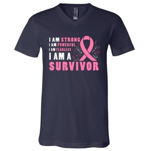 Motivational Breast Cancer Quotes Inspirational Cancer Quotes Cancer Awareness V-Neck T-Shirt