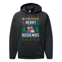 Merry Bookmas Christmas Holiday Book Lover Xmas Performance Fleece Hoodie