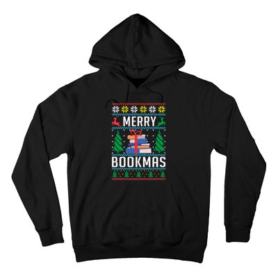 Merry Bookmas Christmas Holiday Book Lover Xmas Hoodie