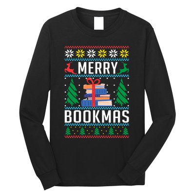 Merry Bookmas Christmas Holiday Book Lover Xmas Long Sleeve Shirt