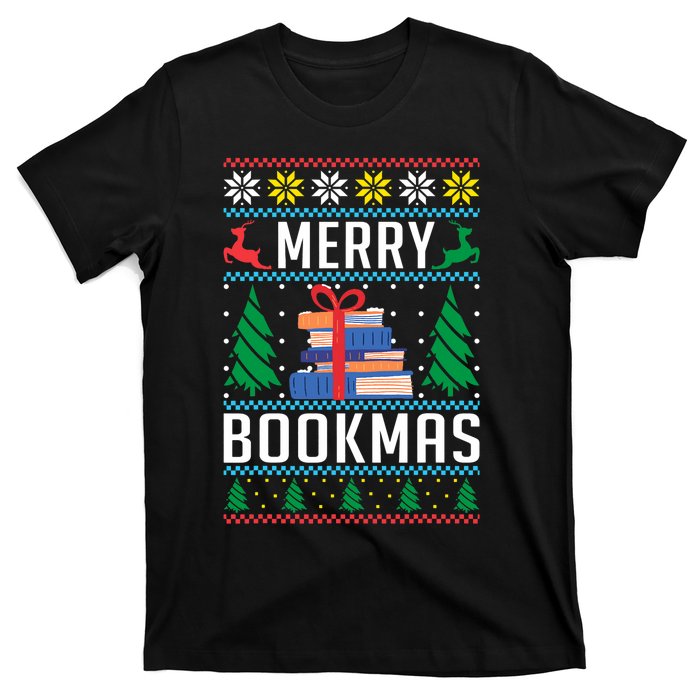 Merry Bookmas Christmas Holiday Book Lover Xmas T-Shirt