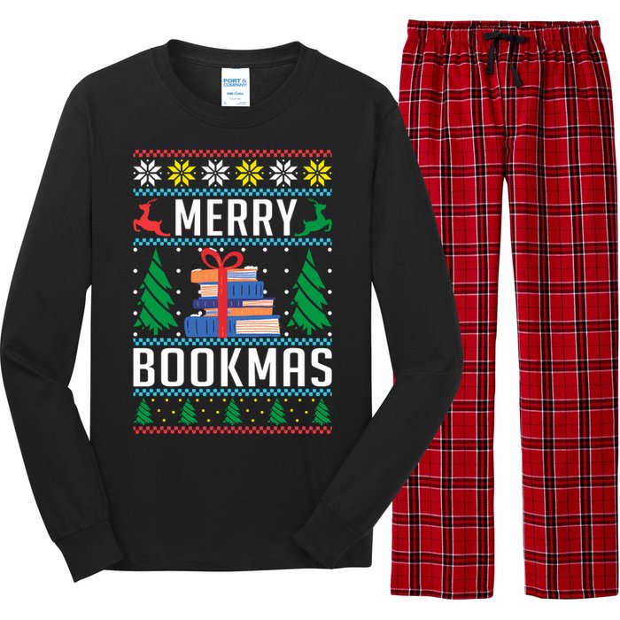 Merry Bookmas Christmas Holiday Book Lover Xmas Long Sleeve Pajama Set