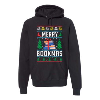 Merry Bookmas Christmas Holiday Book Lover Xmas Premium Hoodie