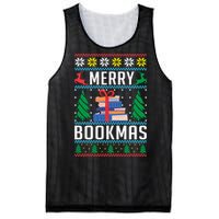 Merry Bookmas Christmas Holiday Book Lover Xmas Mesh Reversible Basketball Jersey Tank