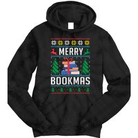 Merry Bookmas Christmas Holiday Book Lover Xmas Tie Dye Hoodie