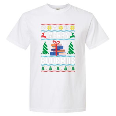 Merry Bookmas Christmas Holiday Book Lover Xmas Garment-Dyed Heavyweight T-Shirt