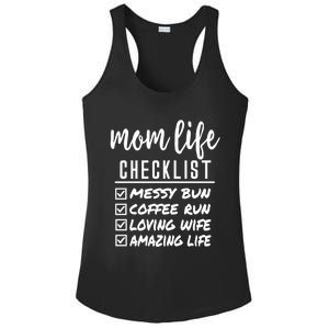 Messy Bun Coffee Run Loving Wife Amazing Life Checklist Gift Ladies PosiCharge Competitor Racerback Tank