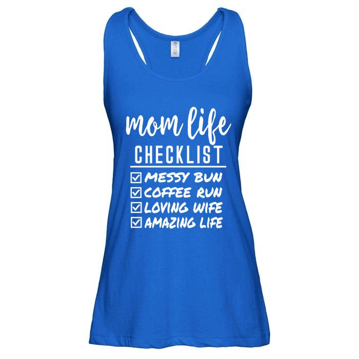 Messy Bun Coffee Run Loving Wife Amazing Life Checklist Gift Ladies Essential Flowy Tank