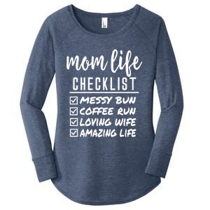 Messy Bun Coffee Run Loving Wife Amazing Life Checklist Gift Women's Perfect Tri Tunic Long Sleeve Shirt