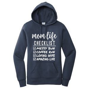 Messy Bun Coffee Run Loving Wife Amazing Life Checklist Gift Women's Pullover Hoodie