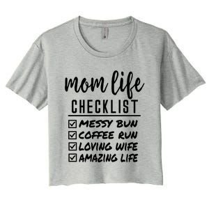 Messy Bun Coffee Run Loving Wife Amazing Life Checklist Gift Women's Crop Top Tee