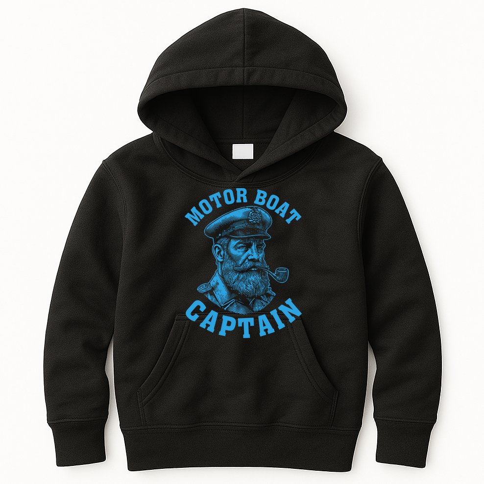 Motor Boat Captain Kids Hoodie