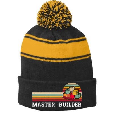 Master Builder Cool Builder Building Blocks Set Toys Stripe Pom Pom Beanie