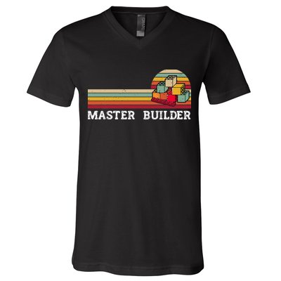 Master Builder Cool Builder Building Blocks Set Toys V-Neck T-Shirt