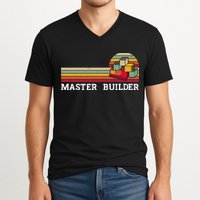 Master Builder Cool Builder Building Blocks Set Toys V-Neck T-Shirt