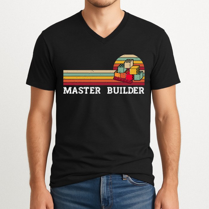 Master Builder Cool Builder Building Blocks Set Toys V-Neck T-Shirt