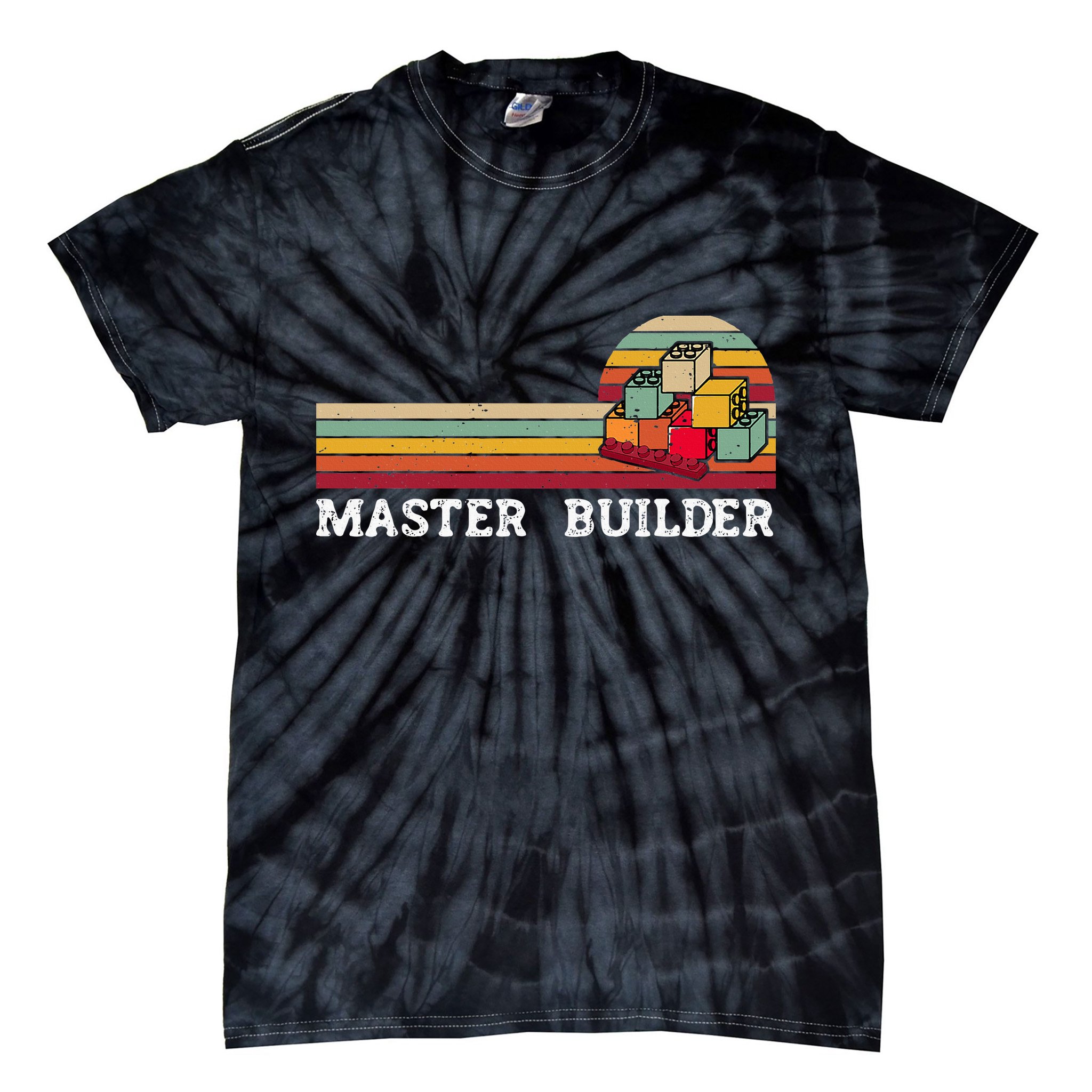 Master Builder Cool Builder Building Blocks Set Toys Tie-Dye T-Shirt