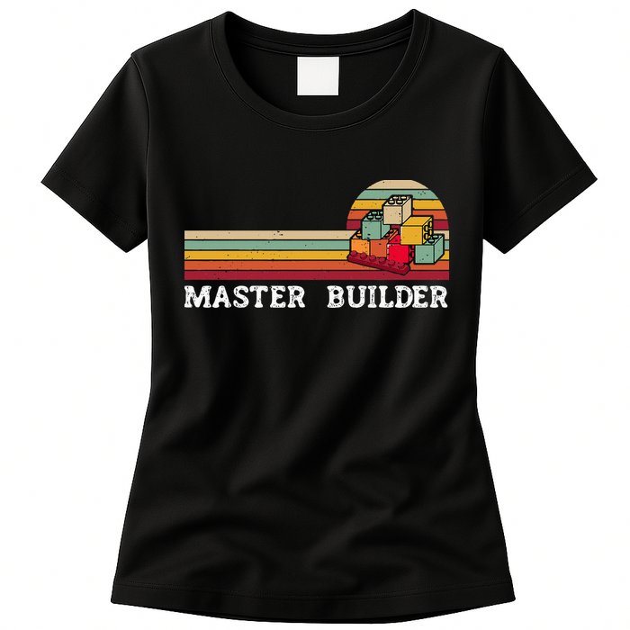 Master Builder Cool Builder Building Blocks Set Toys Womens T-Shirt