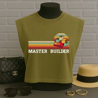 Master Builder Cool Builder Building Blocks Set Toys Garment-Dyed Women's Muscle Tee