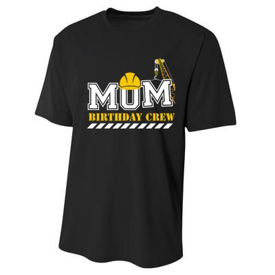 Mom Birthday Crew Construction Birthday Party Performance Sprint T-Shirt