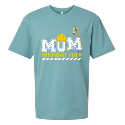 Mom Birthday Crew Construction Birthday Party Sueded Cloud Jersey T-Shirt