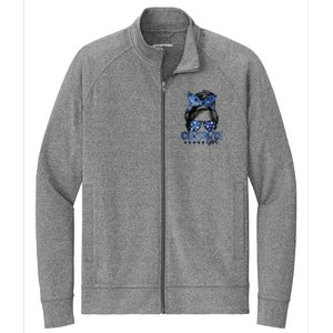 Messy Bun Cowboys Girl Sport Fan Stretch Full-Zip Cadet Jacket