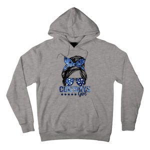 Messy Bun Cowboys Girl Sport Fan Tall Hoodie