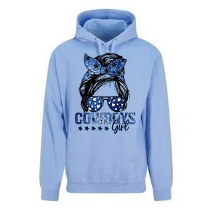 Messy Bun Cowboys Girl Sport Fan Unisex Surf Hoodie